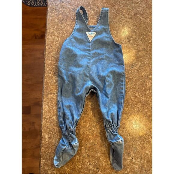 Vintage Y2K 90ies Baby Girls Oshkosh floral footed overalls size 6/9 months - Picture 4 of 7